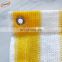 White and yellow HDPE balcony net with grommets