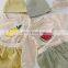 Spring and Autumn Fruit Printed Sports Casual Sweater Shorts Suit + Hat newborn baby girl clothes