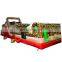 Kids outdoor camouflage boom camp inflatable bounce course for camping area