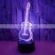 Custom 3D Acrylic LED Lamps Night Light Guitar Table Lamp 7 Colors Novelty Gift