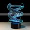 3D DNA Model LED Night Light Hot Sale ABS Touch Base 7 Color Changing Abstract Mood Lamp LED Table Illusion For Home Decoration
