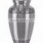 Tri-Band Brass Classic Cremation Urn With Pewter Finish