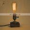 Loft Vintage E27 Holder Edison Bulb Table Lamp, Wood Base Light, Dimmer Switch Control Desk Lamps