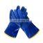 Low price wholesale custom winter blue cold resistant pvc work gloves