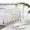 Nordic Luxury Porcelain Dinnerware Ceramic Wedding White Gold Dinner Plate For Horeca