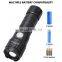 Outdoor Hiking &Camping Tools USB Charging Adjustable Zoom 5 Gear Waterproof Multi-function Flashlight With Strong Light