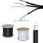 Factory customized 2 4 6 8 Core Indoor Outdoor Fiber Optic 657A Drop FTTH Cable With Steel Wire lszh sheath