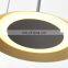 New Listed Decoration Acrylic Ash Black Matte Gold Living Room Bedroom Indoor LED Modern Chandelier Light