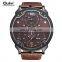 Charm Oulm 3548M Men Quartz Brand Watches Leather Strap Can Own Case Thin Chronograph Sport Wrist Watch