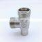 stainless steel accessories bulkhead union tee pipe fitting of high quality ISO9001