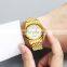 Diellea Men's mechanical automatic jade gold watch genuine business luxury Sapphire watch Waterproof Sapphire Dial