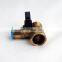 Swivel Quick Connect Three-Way Brass Ball Valve chromed 1/2x1/2x1/4