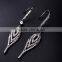 Elegant Black Gun Plated Night Party CZ Jewelry Luxury Occasion Fish Hook Earrings