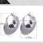 Cubic Zirconia Love CZ Jewelry Heart Shape Huggies Diapers Fashion Hoop Earrings