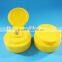 Plastic yellow flip top cap with liner 38-400/ 38mm closure ribbed cap for honey bottle