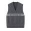 Women's Casual Fit Cashmere Woolen Sweater Vest with V-Neck Collar Embroidered Logo Solid Pattern Outer Wear with Front Logo