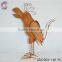 Metal animal handmade of metal bird figurine with glasses for decorating garden