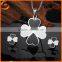 Stainless steel Four Leaf Clover necklace jewelry set