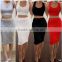 Stylish Lady Women's Casual Sexy High Elastic O-neck Sleeveless Tank Tops And Pencil Skirt Set
