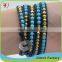 Wholesale Chinese Supplier Howlite Stone Mix Magnetic Bead Wrap Black Real Leather Bracelet