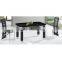 2015 Top round tempered glass chrome coffee table legs
