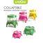 Colorful portable plastic collapsible beverage dispenser with base