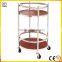 stainless steel round wine service liquor trolley for hotel air restaurant saloon bar lobby