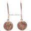 2015 trendy plated Quartz earring, druzy pendant earring, disc earrings