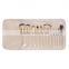 12pcs Pony hair Makeup Brushes set With Off-white Leather