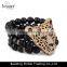 2016 Black glass beads pearl gold plating alloy animal bracelet fashion jewelry