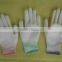 13G polyester/nylon PU coated safety labor gloves pu working gloves