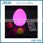 CE and RoHS certificated new holiday decoration Easter egg light with remote controlled