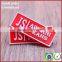 Custom wholesale red pvc labels tags for shirt clothing garment