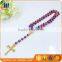 Religious beaded necklace, Rosary chain necklace with jesus cross pendant