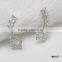 Shooting star shape stud earrings with CZ and rhodium plating