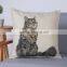 Cat Pattern Ddigital Printing Linen Cotton Sofa Car Home Decor Throw Pillow Cases Cushion Covers