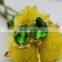 7*12mm Drop Green color Flat Back Hand sewing Glass Rhinestone