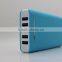 High quality long working time ce rohs power bank 20000mah with 4 USB