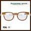 Round Frame Optical Eye Glasses Student Wood Reading Glasses