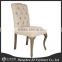 Hot sale vintage style ancient fabric square back dining chair