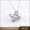 OUXI 2016 korean style wholesale price flower charm AAA zircon diamond necklace design 11483