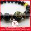 Tokugawa Ieyasu, samurai bracelet, black onyx 10 mm with citrine (yellow quarts) and tiger-eye, Japanese accessory, Japan