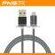 2015 PNGXE Newest design 1.5M Kirsite Weave Metal Braided Data Cable Support New IOS9 System LED Charging Cable For Iphone5