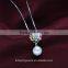 flower shape colorful zircon natural round freshwater pearl pendant and earring set