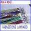 FFA-074 YIWU Fullfun rhinestone & fiber wholesale exhibition using ID card holder neck Rhinestone lanyard