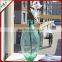 Wholesale Home Decoration Green Clear Tall Glass Vase Handmade Bubble Process Glass Flower Bottle