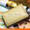 Yellow leather and metal material credit card case with printing logo