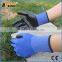 BSSAFETY blue nylon polyester gloves with black nitrile coated