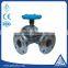 stainless steel 3 ways flange type diaphragm valve