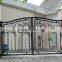 Customized Residential wrought iron/galvanized powder coated steel/Iron Glass Gates